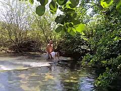 Couple caught fucking ass outdoors hard