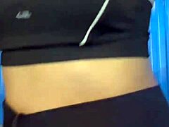 Post-Workout Chick Gets Pussy Licked In Crowded Bathroom