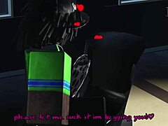 Girl's addiction to massive cock in roblox