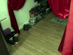 Nasty Brunette Sinn Sage Strips and Sucks Cock Hard