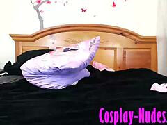 Sexy Cosplay Girl Strips and Fucks Hard