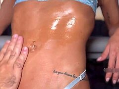 Brazilian Babe’s Fierce Dildo Ride On Balcony