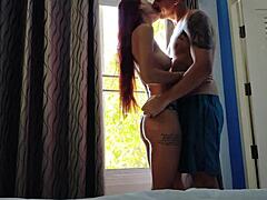 Sweet Blowjob by Cute European Girl with Stunning Sunset View from Dorm Window