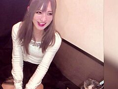 Cute Japanese crossdresser indulges in intense anal masturbation during live streaming.