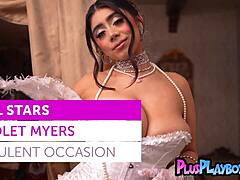 Natural Tits Violet Myers Poses in Sexy Lingerie