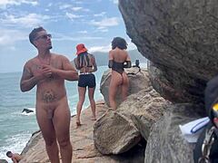 Wow, Public Sex Scandal! Young Group Strips Naked on Beach for Wild Action!