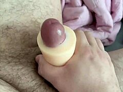 pussy fuck cumshot turns into messy creampie with small cock in wild bedroom action