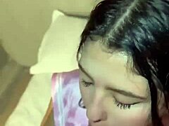 Blue-Eyed Latina Giving Dirty Hard Blowjob