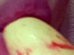 Elzakom shows off her sweet pussy while playing with a dildo.