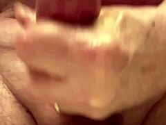 65 year old man jerks and cums in slow motion