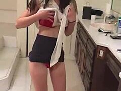 I's so excited watching this asian teen 18+ undress and do a strip tease, clothes ripping off! 😘