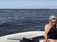 Hot blonde in lingerie, wanna fuck the captain on this boat?