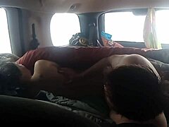 Walmart parking lot car sex with amateur girlfriend