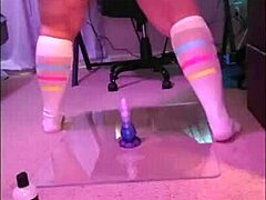 Needy chubby femboy spreads for bad dragon dildos first time