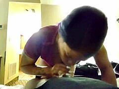 ebony amateur gives sloppy deepthroat blowjob in usa. extras include doggystyle over bent ass.