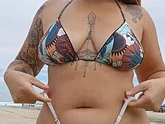 Young African Flashes Tiny Panties at USA Beach to Attract Married Men for Wild Fun