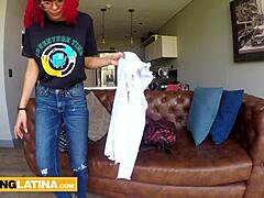 Petite Colombian Teen Melissa Mocosa Moans on Huge Cock