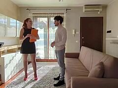 Wow, real estate agent banged hard for the sale, cum on face, Italian amateur! 😍