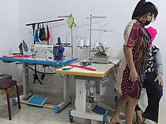 Latina Milf Seduces Hard in Sewing Workshop Session