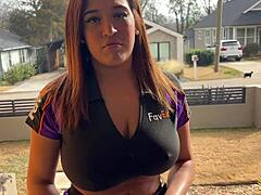 yo, this big-boobed delivery slut totally owns my package with hardcore skills. she’s sucking deep and taking it rough in anal like a pro ebony queen!