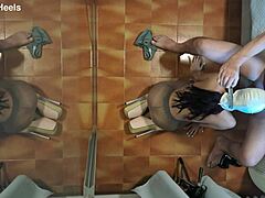 Preview: Milf in pantyhose and heels delivers a stunning blowjob on knees