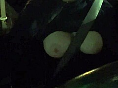 Hey babe, wanna see my huge boobs while I drive? Artemisia Love flashes hard!