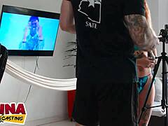 Latina Casting Features Tattooed Big Booty Babe Loving BWC Cum Facial