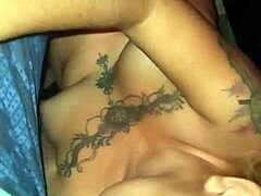 hey, why is this tattooed mexican whore getting fingered and sucking dick at the glory hole?