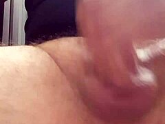Dutch guy strokes his massive rod until he bursts. A wild solo session unfolds