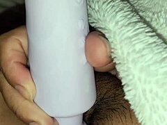 Wet pussy toy play ends suggestively