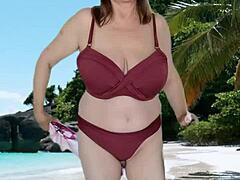 hey granny, wanna tease me with those huge bikini tits?