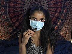 Filipina Nurse Removes Mask for Hospital Roleplay Scene