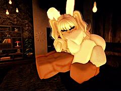 Fucking candy in her cosplay bunny outfit