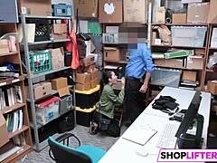 shoplifting teen picks big cock punishment over police intervention. no escape from hardcore action in the office.