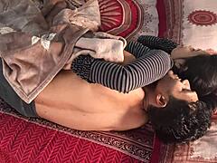 Wow! Horny Desi Wife Sucks and Fucks Hard in Christmas Threesome!
