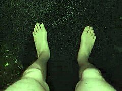 amateur masturbates naked outdoors in public rain