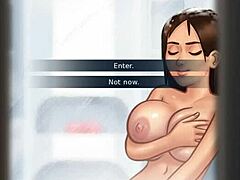 Summer time saga: Jenny and step mom get wild in steamy shower sex scene.