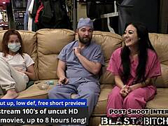 Blaire Celeste sucks dick and gets her pussy blasted with cum in a wild hospital scene.