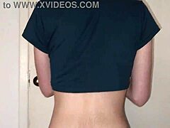 She spots her partner in underwear and convinces her to ride.