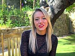 beautiful Ashley eagerly swallows her husband's thick cock after a steamy session