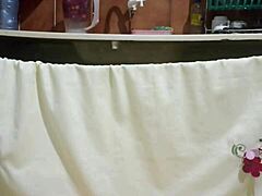 this employee flashes her hot ass at work. i'm going crazy horny watching her!
