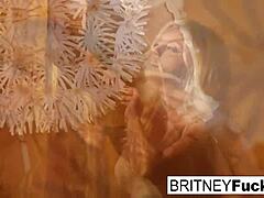 Blonde Babe Teases in Retro Solo Performance