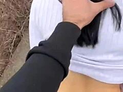 He Pulls Sperm from Her Pussy with Big Cock and She Eats It All