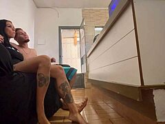 Raw banging with Brazilian amateur in see-through for cum finish.