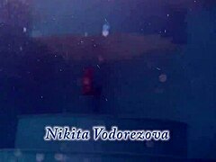 wow, redhead nikita vodorezova strips naked quick underwater in public