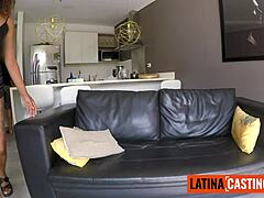 big tits ebony latina sloppy sucks at bikini casting