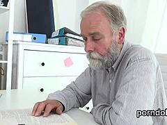 Nice Bookworm Seduced and Shagged by Older Mentor