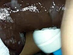 msbeta rides a huge dildo in her homemade amateur setup. toys stretch her limits in wild action.