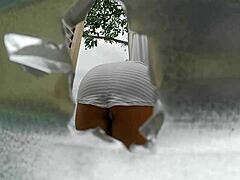 Latina Bbw Woman Recorded In Outdoor Booth By Amateurs