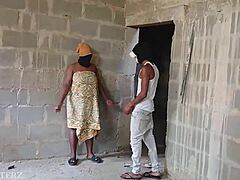 Raw Action in My Unfinished Home with Ebony Wife
